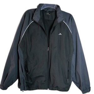 Cascade Sport Men's Size M Black / Gray Jacket Front Zip Adjustable Wrist Straps